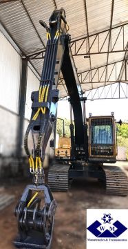 Adequação da Escavadeira Hyundai 180LC para Carregador Florestal